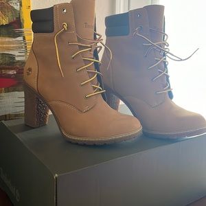 Tillston 6inch boot Wheat NuBuck (Timberland High Heel boot) size 8.5